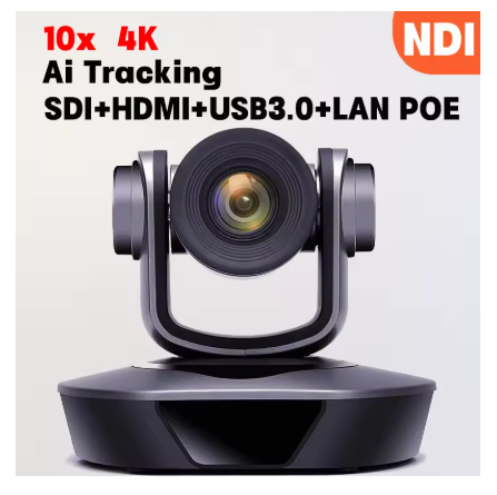Cámara PTZ 4K con zoom 10x 20x HDMI,SDI,LAN,USB,NDI,POE,60FPS,30FPS