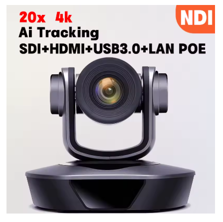 Cámara PTZ 4K con zoom 10x 20x HDMI,SDI,LAN,USB,NDI,POE,60FPS,30FPS