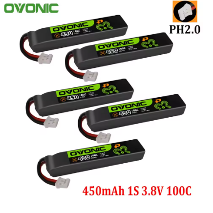 2025 nuevo 5 uds OVONIC 1S 2S batería Lipo 300mAh/450mAh/550mAh/650mAh