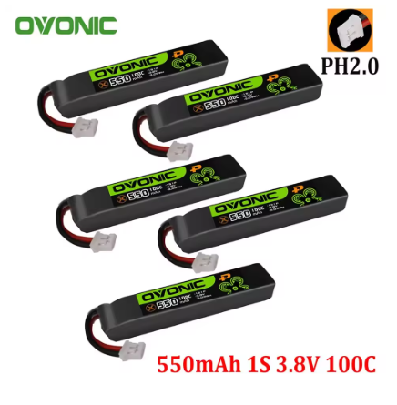 2025 nuevo 5 uds OVONIC 1S 2S batería Lipo 300mAh/450mAh/550mAh/650mAh