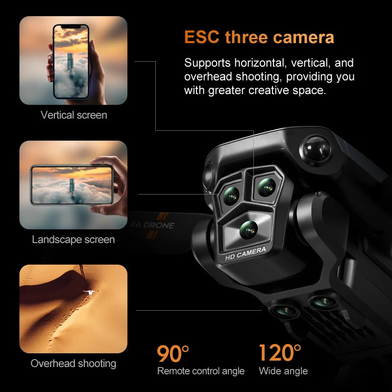 K6MAX Drone with 4k professional camera dji rc best selling professional mini dron fpv rc airplane dj long distance drift drone