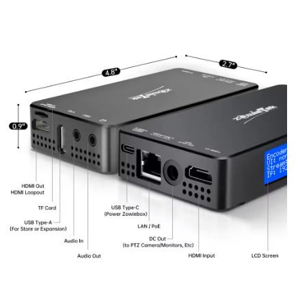 Codificador/decodificador de vídeo HDMI NDI 4K, entrada/salida UVC, captura de vídeo, SRT,RTMP(S),RTSP