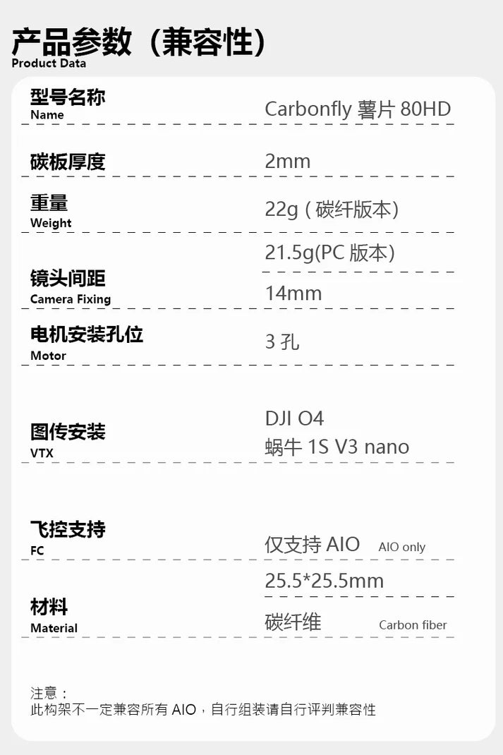 AstroRC CarbonFly 80 1.8inch（80mm)tinywhoop Frame O4 version