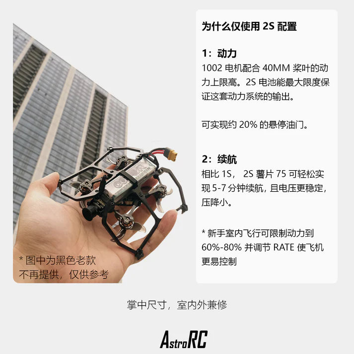 AstroRC [PNP/BNF]  CarbonFly 75 Pro  Brushless Whoop Quadcopter 2S XT30