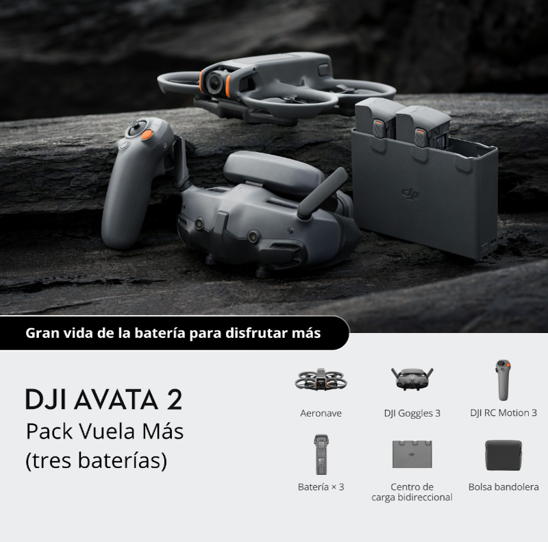 Pack DJI Avata 2 Vuela Más (tres baterías)