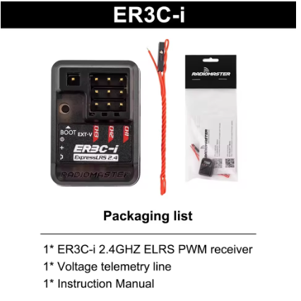 Receptor Receptor PWM Radiomaster ER3C-I y ER5C-I ELRS de 2,4 GHz: tamaño pequeño