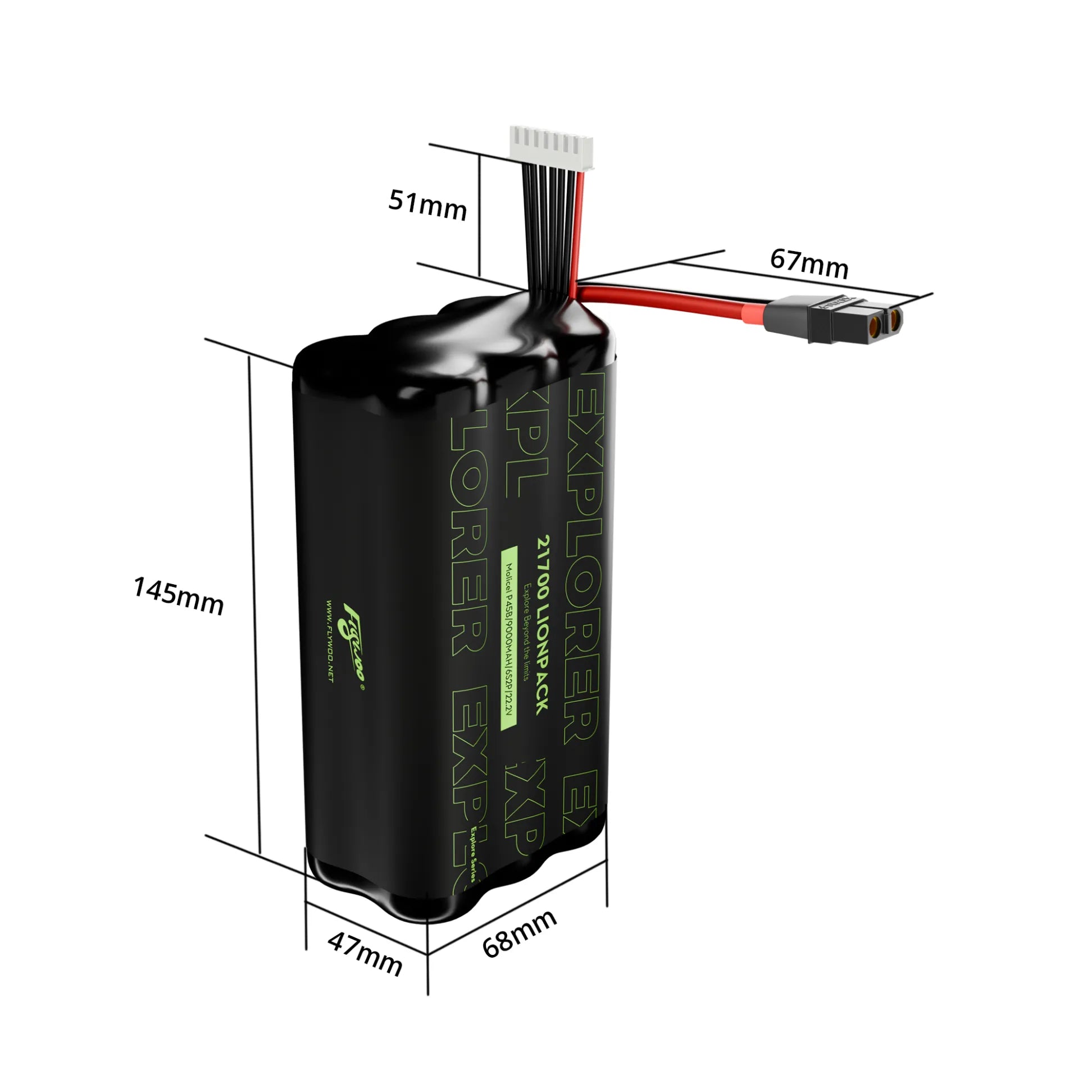 Flywoo Explorer Molicell P45B 21700  6S2P 9000mAh Lionpack Battery
