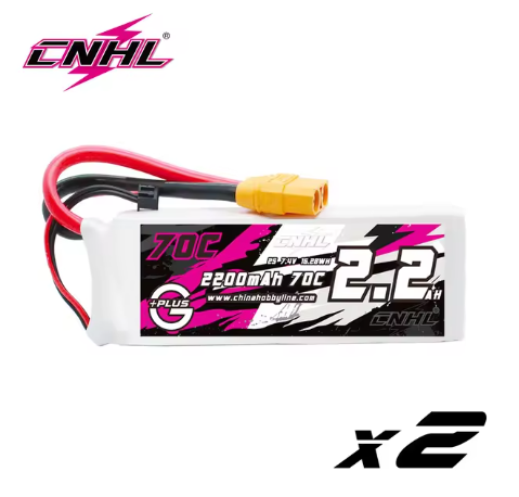 2 uds CNHL 2S 7,4 V batería Lipo 2200mAh 70C XT60