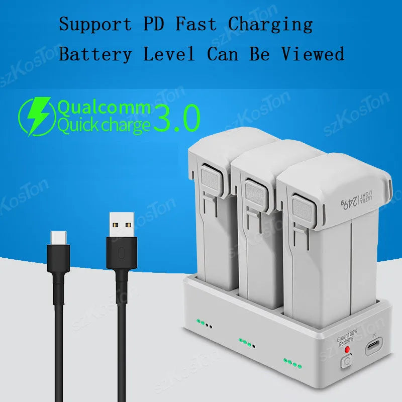 Three Channel Two-Way Charging Hub for DJI Mini 4 Pro/Mini 3 Pro Battery for Mini 3 Pro Battery Charger Drone Accessories