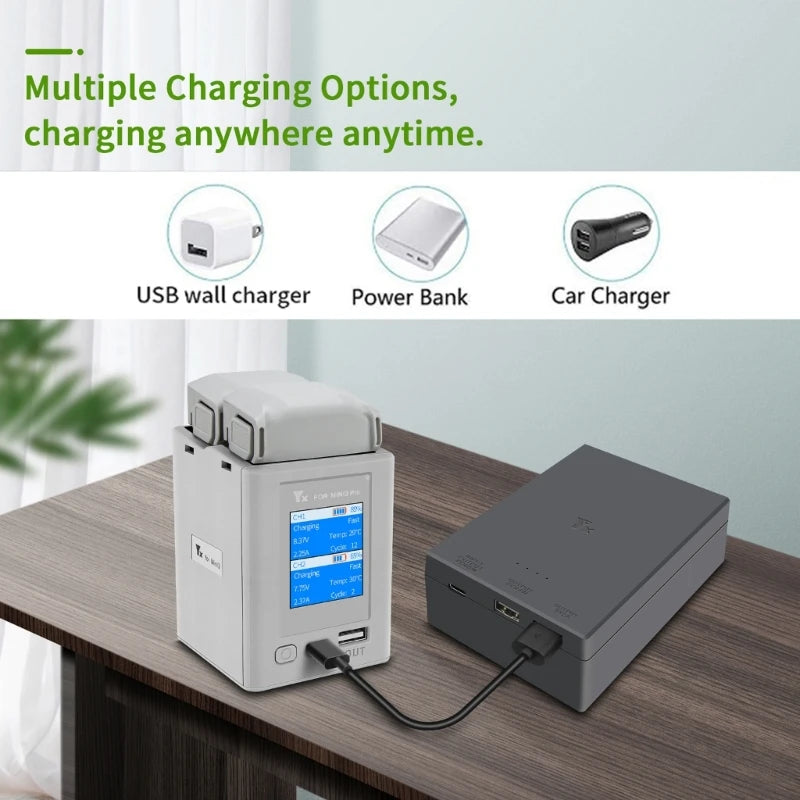 DJI Mini 3/4 Pro Charging Butler Two-way Digital Display Charging Hub Battery Intelligent Charger Power Bank Drone Accessory