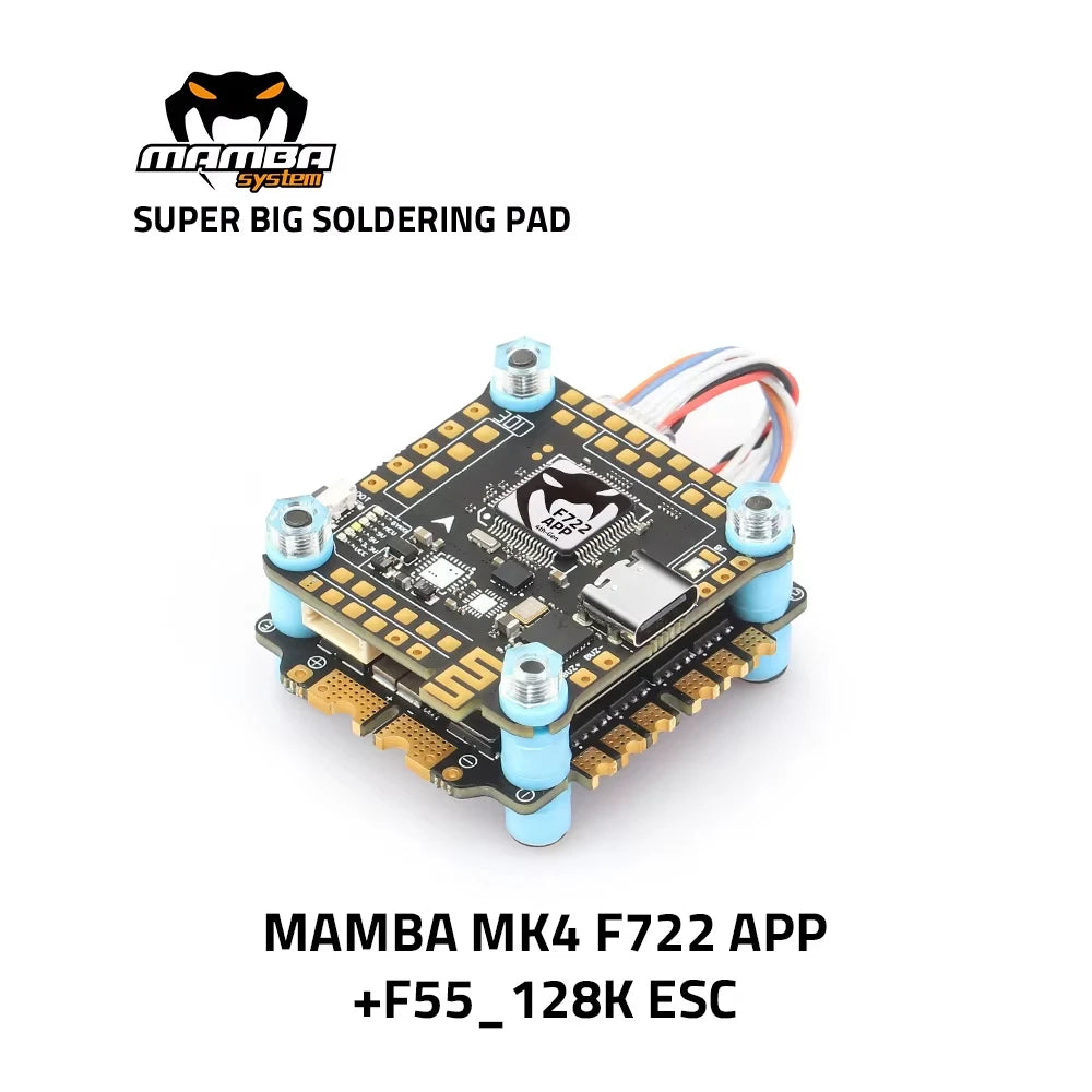 Diatone MAMBA F722 APP MK4 WIFI/DJI Flight Controller Stack F7 45A/55A/65A 128K BLHeli32 ESC 6S 4in1 Dshot1200 Brushless ESC