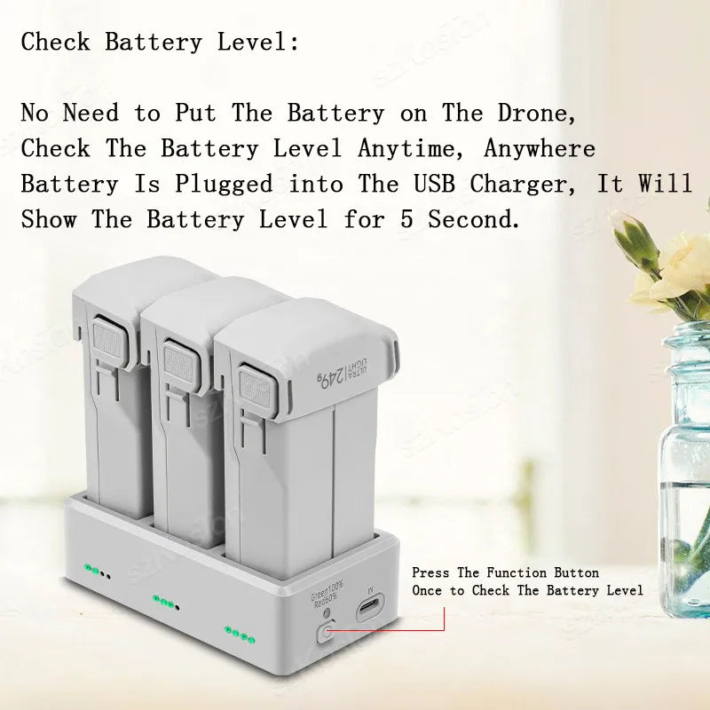 Three Channel Two-Way Charging Hub for DJI Mini 4 Pro/Mini 3 Pro Battery for Mini 3 Pro Battery Charger Drone Accessories