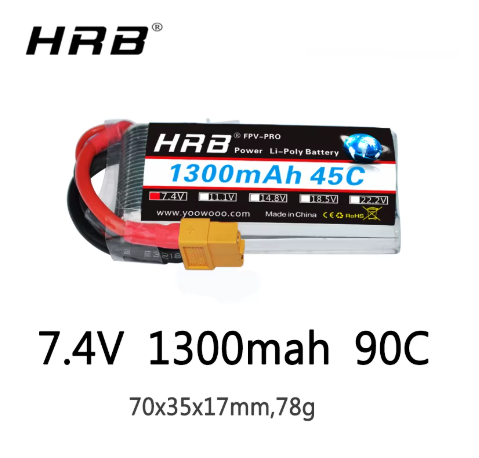 HRB 2S 7,4 V 1300mah batería Lipo 90C