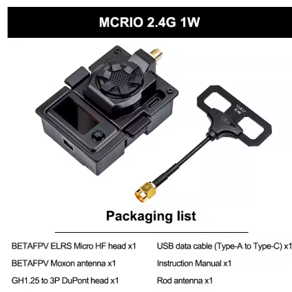 Receptor BETAFPV ELRS Nano V2/Micro TX Módulo ELRS 2.4G 915MHz 868MHz Adaptador de