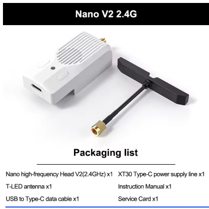 Receptor BETAFPV ELRS Nano V2/Micro TX Módulo ELRS 2.4G 915MHz 868MHz Adaptador de