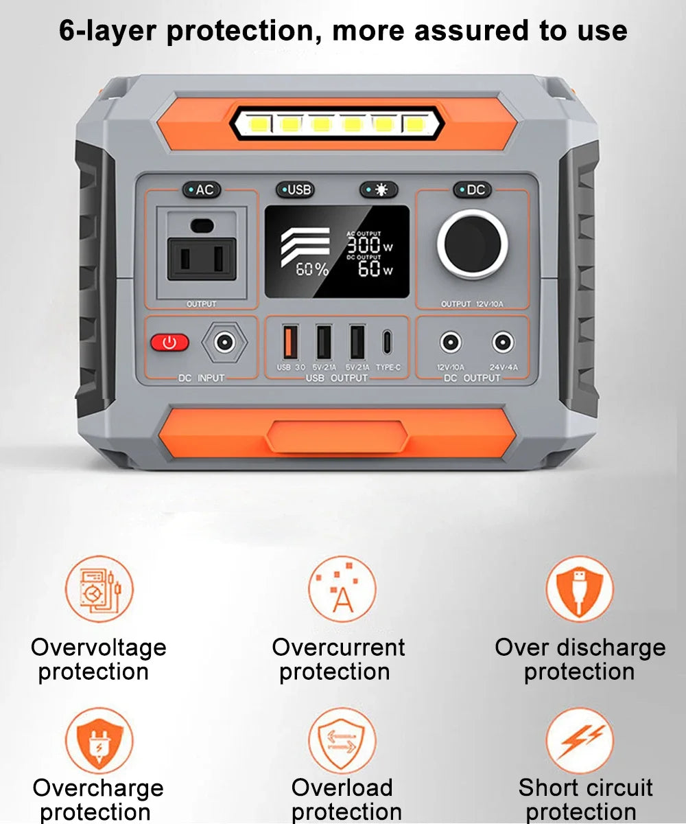 Generador Solar LiFePO4 estación de energía Solar portátil 300W 288Wh 220V