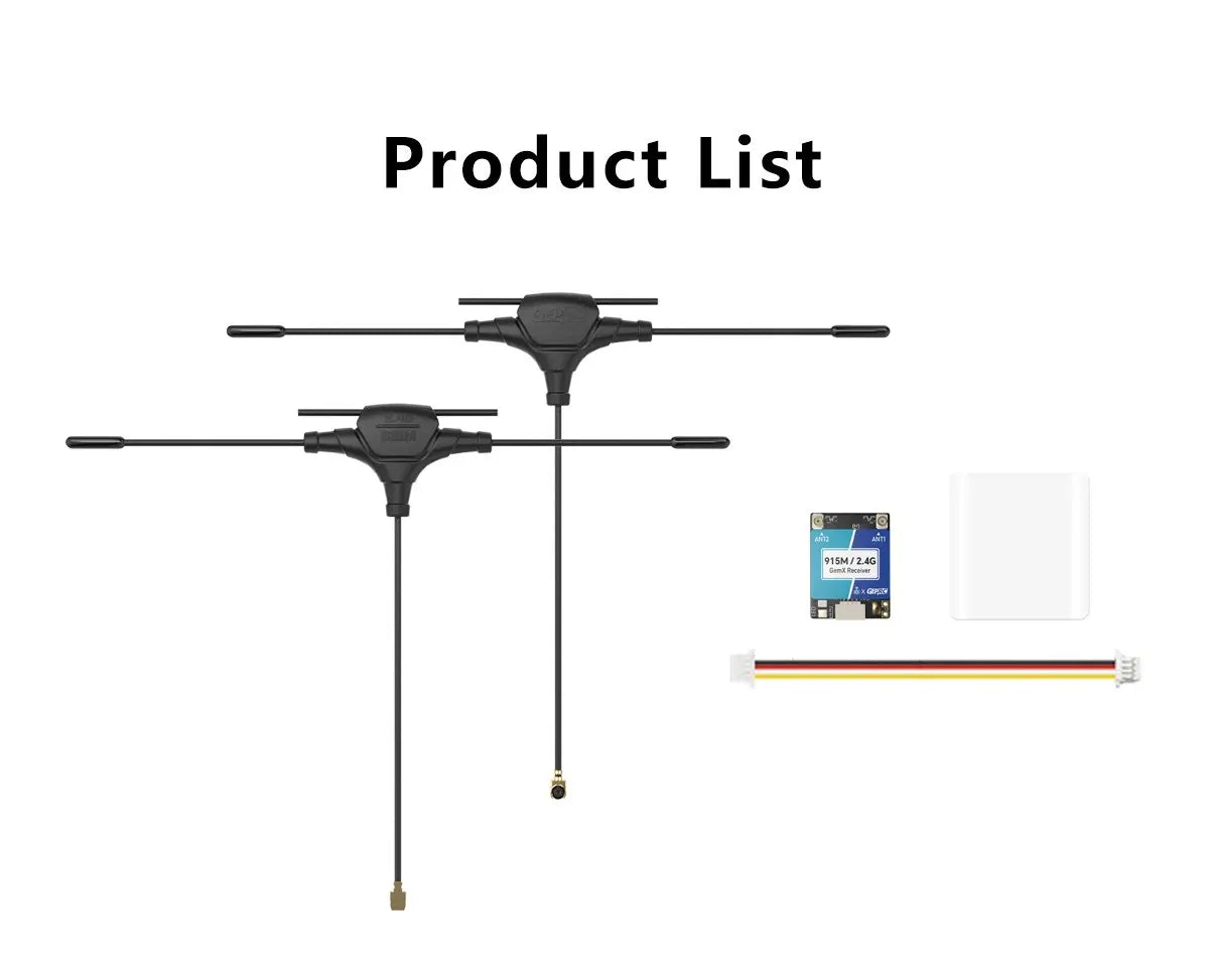 Receptor GEPRC ELRS 915M/2,4G Gemini Xrossband receptor sistema de doble banda con conector SH1