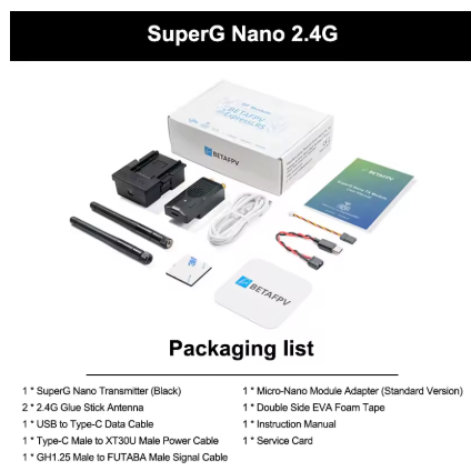 Receptor BETAFPV ELRS Nano V2/Micro TX Módulo ELRS 2.4G 915MHz 868MHz Adaptador de
