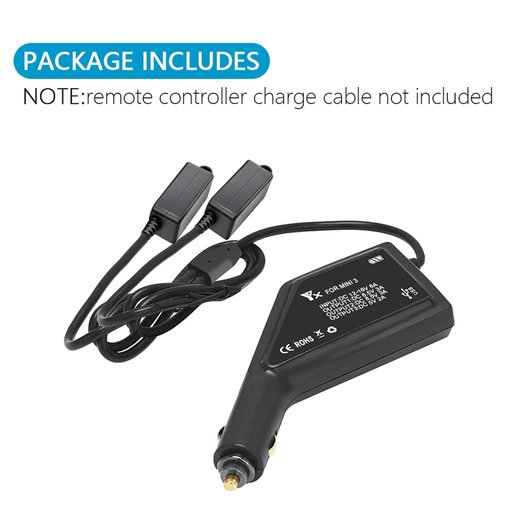 3 in 1 Car Cargador For DJI Mini 3/3 Pro/4 Pro Intelligent Battery Charging Hub Car Connector USB Adapter Multi 2 Battery