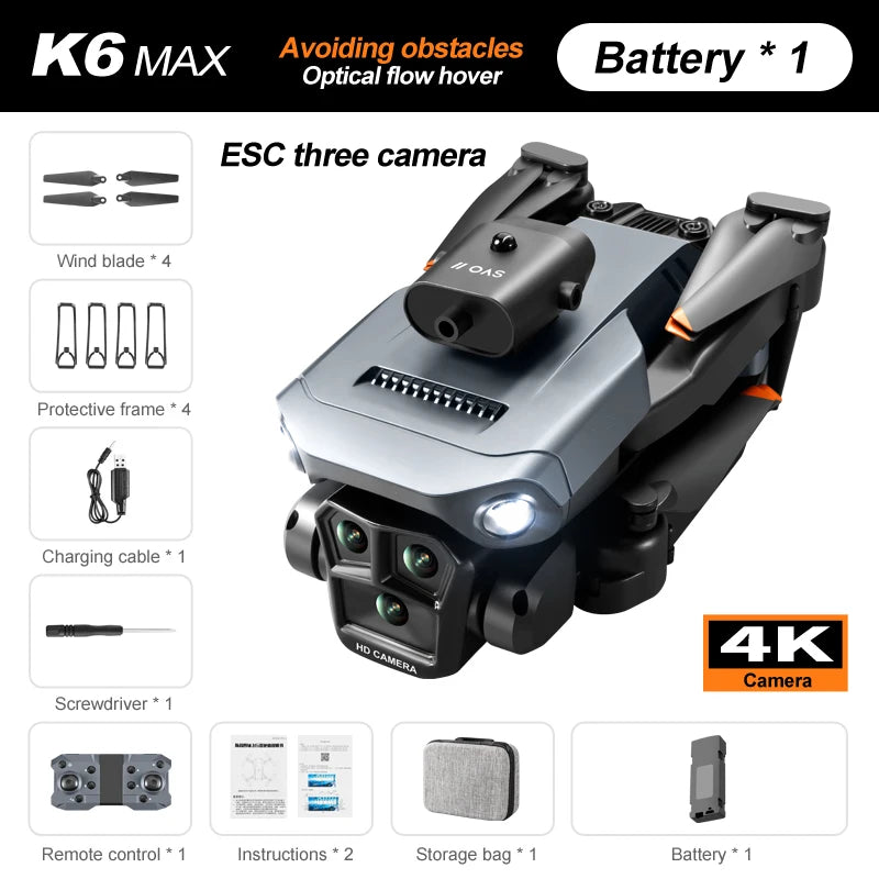 K6MAX Drone with 4k professional camera dji rc best selling professional mini dron fpv  rc airplane dj long distance drift drone