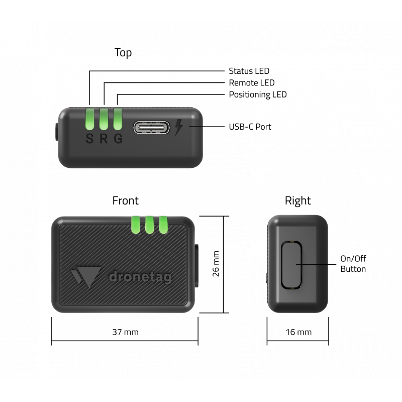 Dronetag BS Beacon Gen 2 compatible Europa-Estados Unidos-Japon