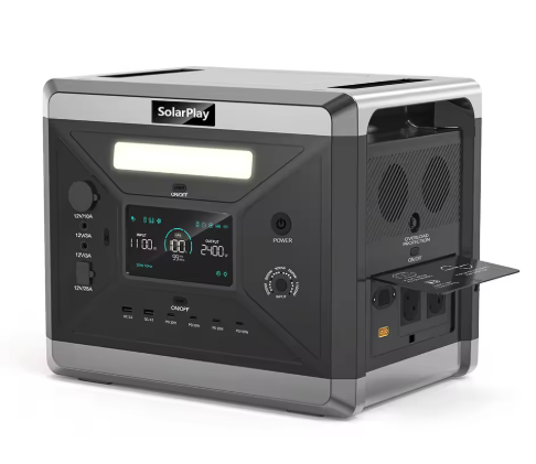 SOLARPLAY 2400W/2160WH Estación de energía portátil Generador solar Baterías LiFePo4 220V